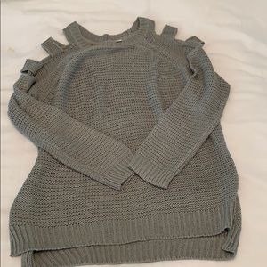 Gray cut out sweater